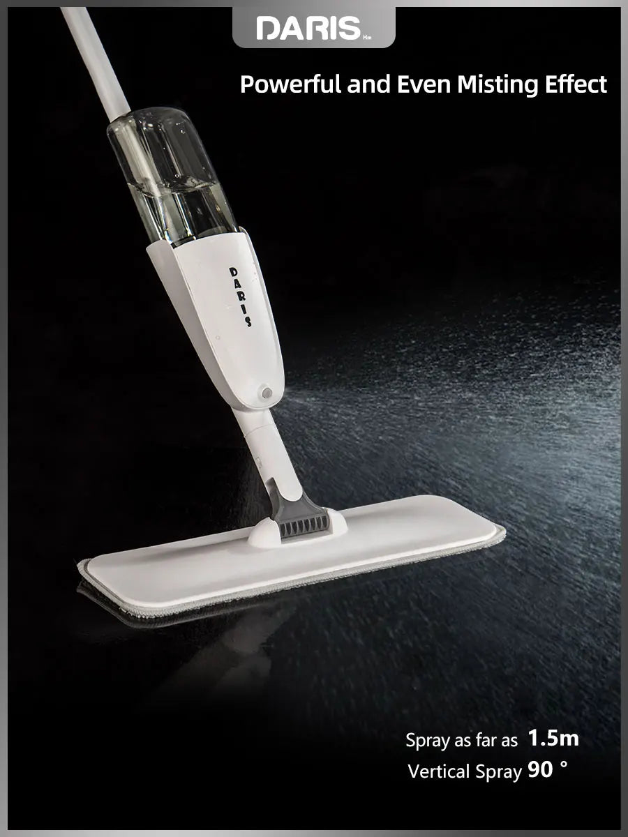 Spray Flat Mop 360° Rotating Floor Cleaner with Reusable Microfiber Pads