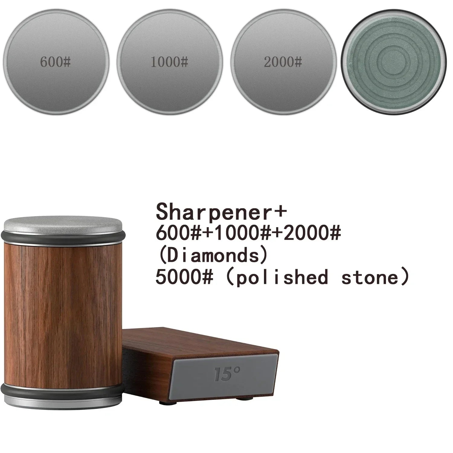 Rolling Knife Sharpener with Magnetic Holder & Diamond Sharpening Stone