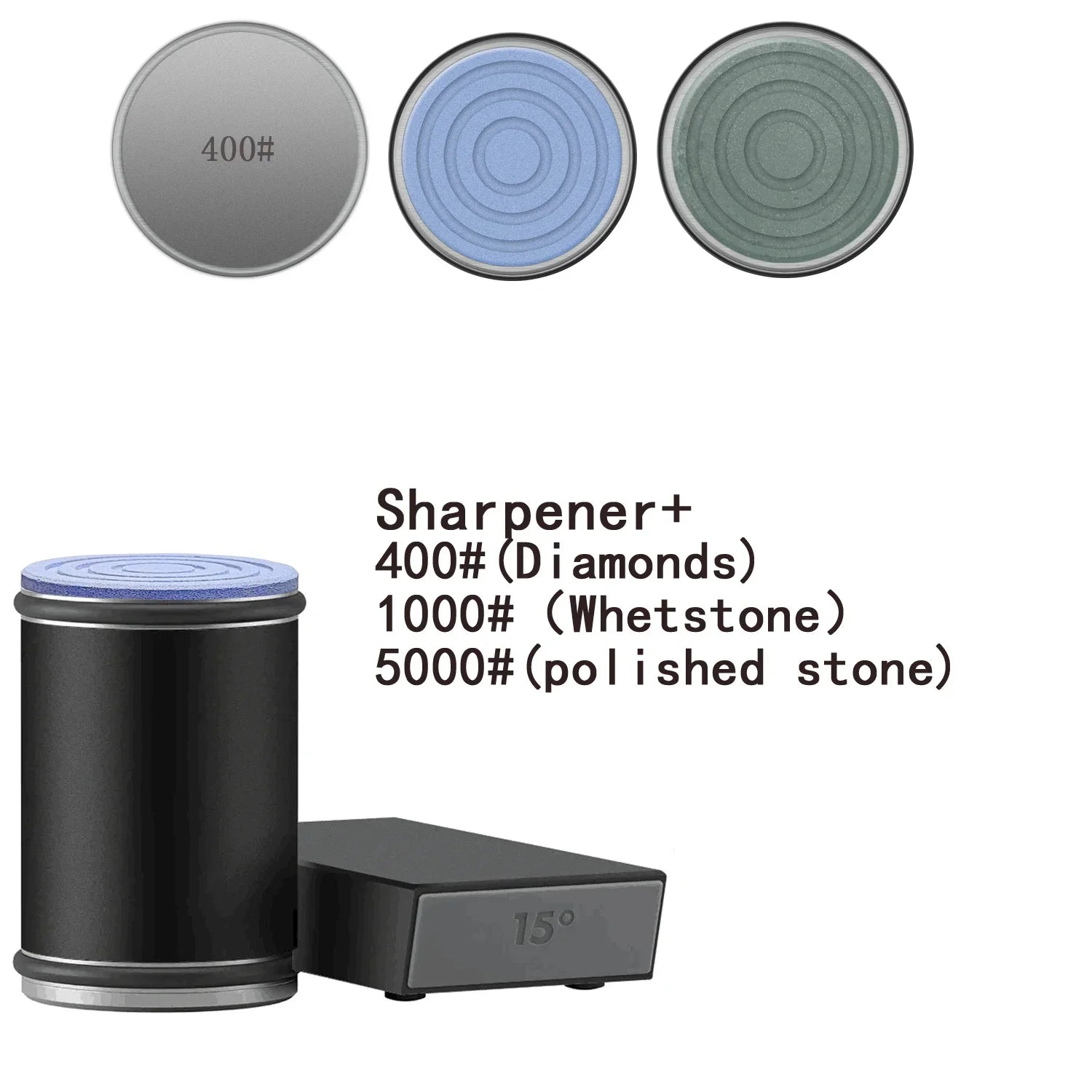 Rolling Knife Sharpener with Magnetic Holder & Diamond Sharpening Stone