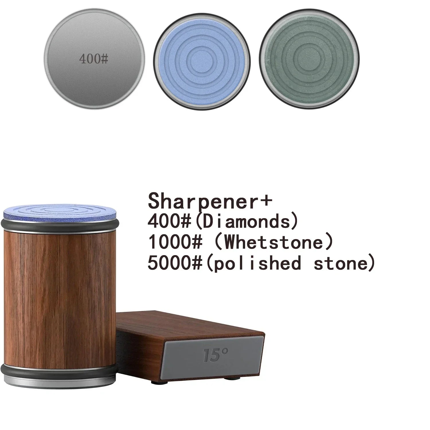 Rolling Knife Sharpener with Magnetic Holder & Diamond Sharpening Stone