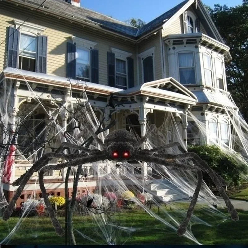 Halloween Giant Black Plush Spider Decoration