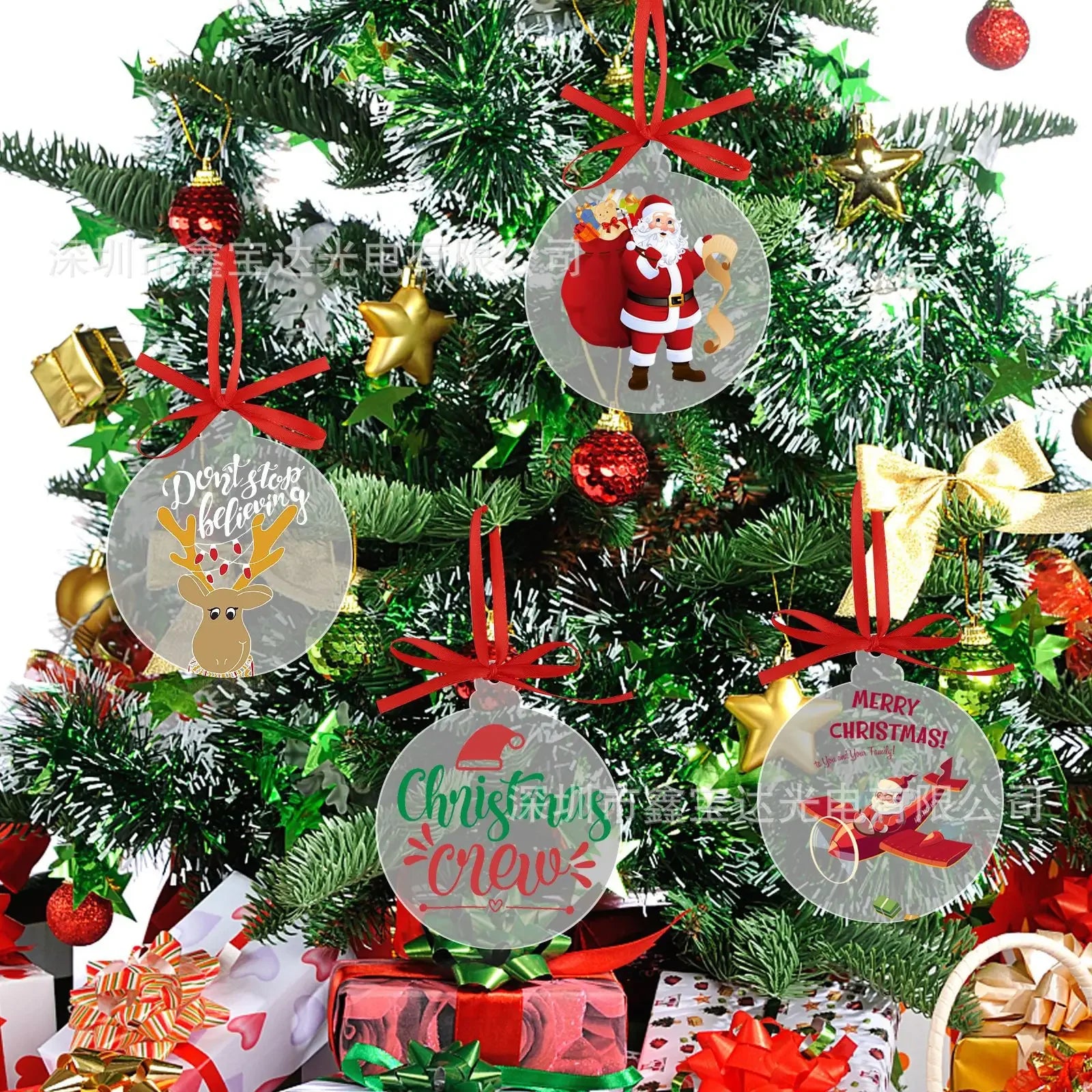 DIY Blank Acrylic Discs Christmas Tree Ornaments