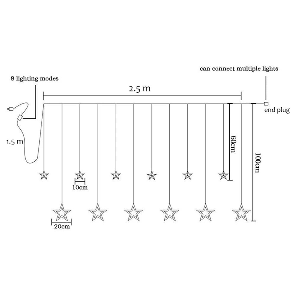 LED Ice Column Star Fairy Lights