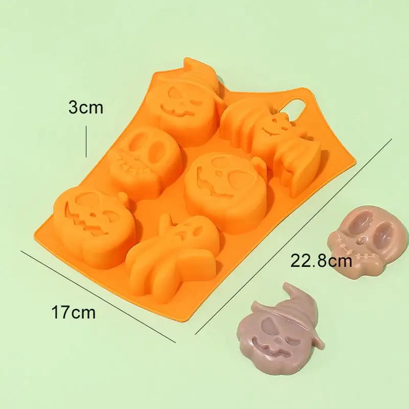 Pumpkin Halloween Silicone Mold for Cake, Biscuit, Candy Baking