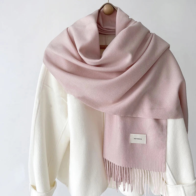 Women’s Winter Solid Color Scarf  Soft Cashmere Pashmina Shawl