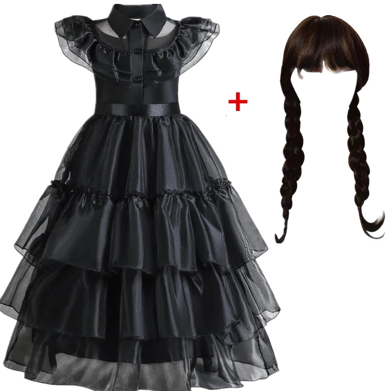 Hallowen Special, Wednesday Addams Costume for Girls