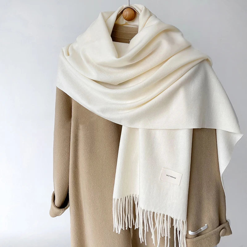 Women’s Winter Solid Color Scarf  Soft Cashmere Pashmina Shawl