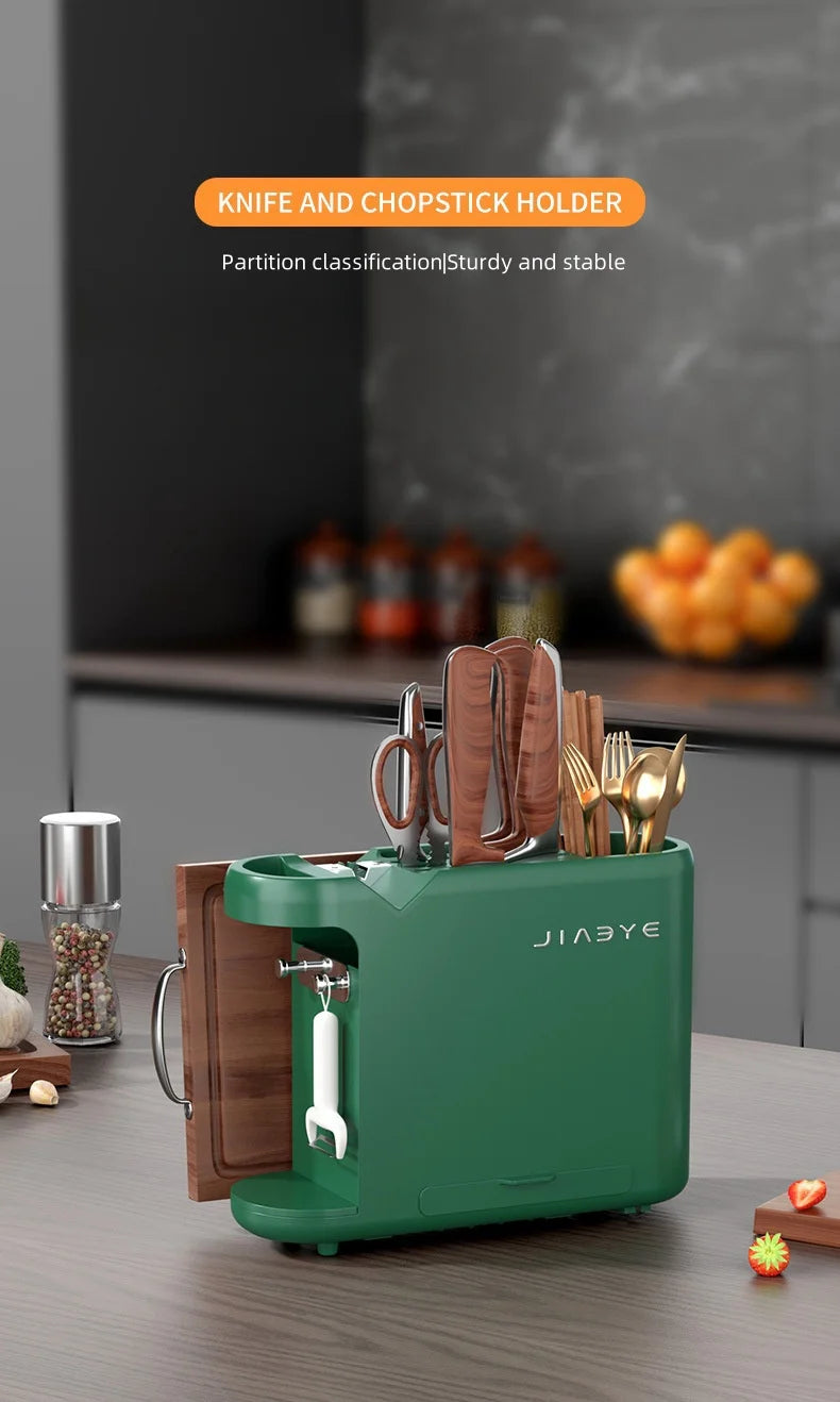 Multifunction Knife Holder Cutting Board Stand and Kitchen Utensil Organizer