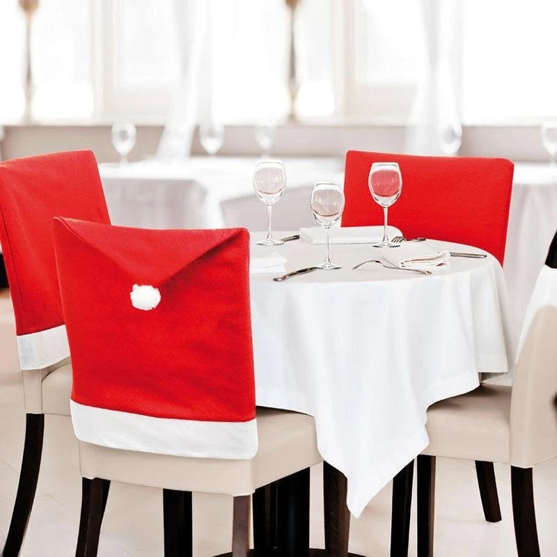 Santa Hat Chair Covers - Christmas Table & Home Decor