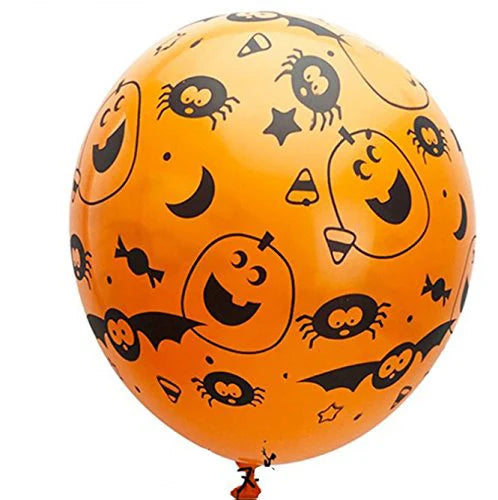 30/10Pcs Scary Halloween Balloons Kids Toys Pumpkin Skeleton Ghost Bar Party Decor Balloon Halloween Black Orange Latex Balloon