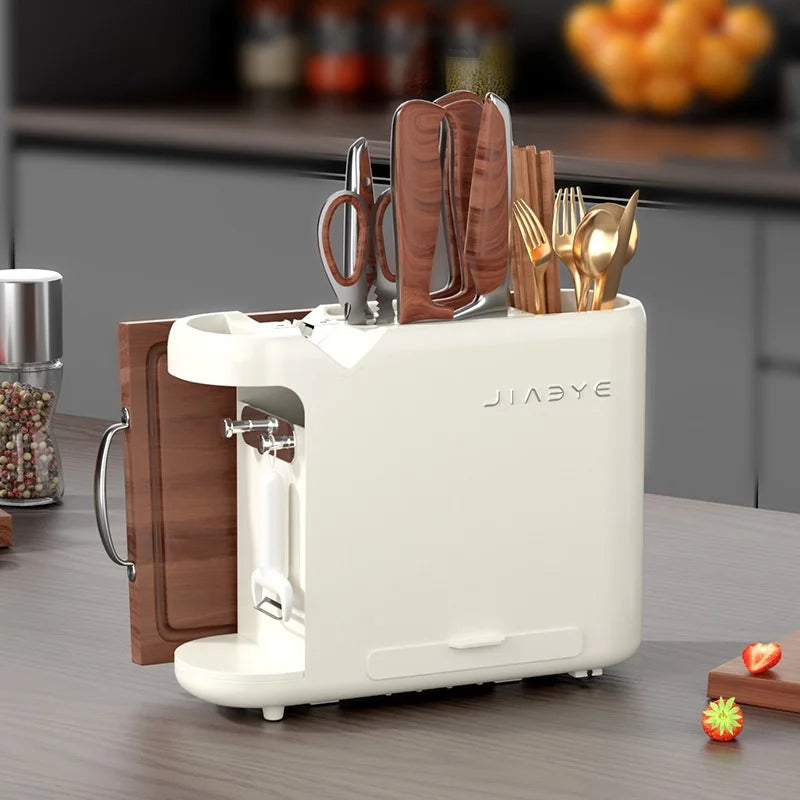Multifunction Knife Holder Cutting Board Stand and Kitchen Utensil Organizer
