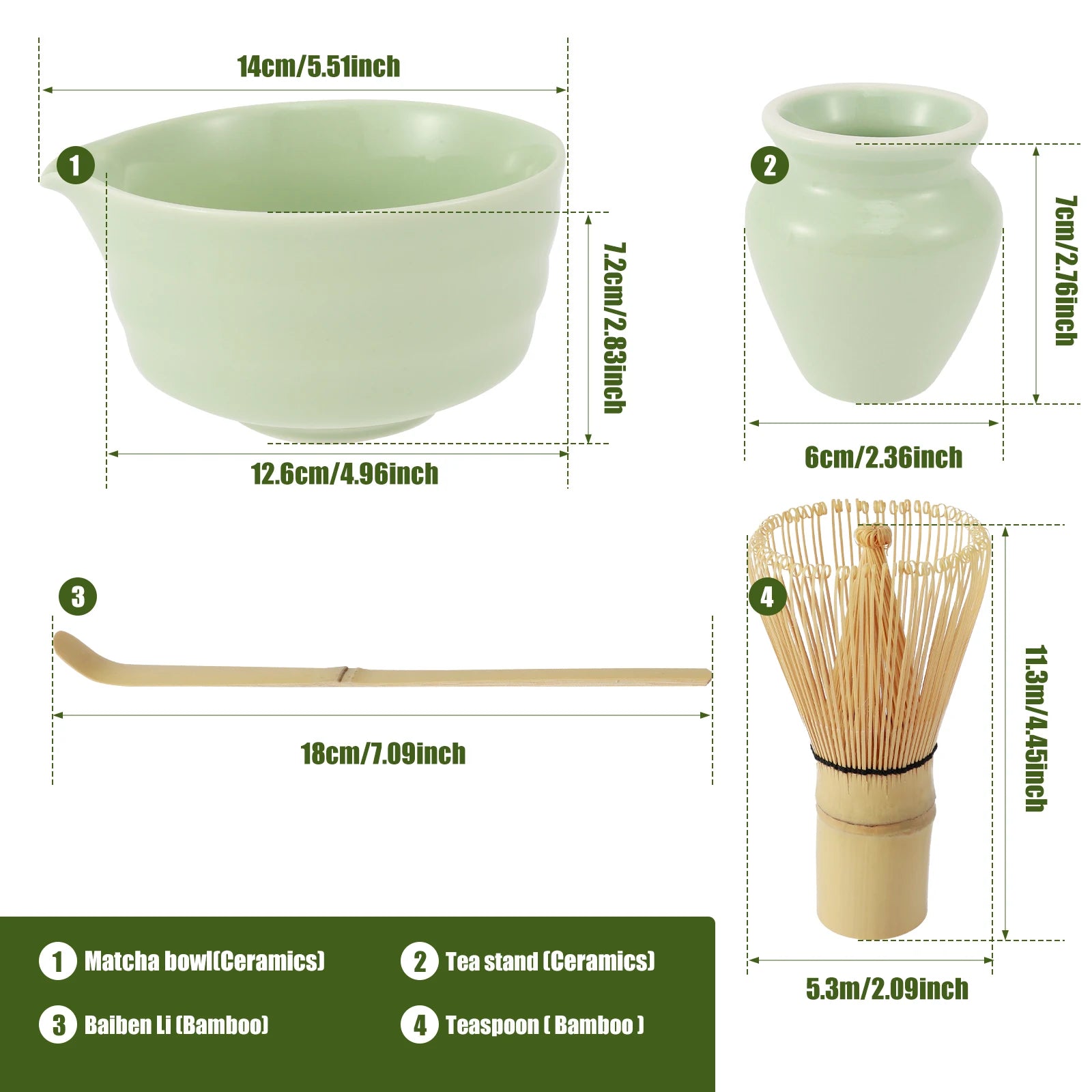 4-Piece Japanese Matcha Tea Set