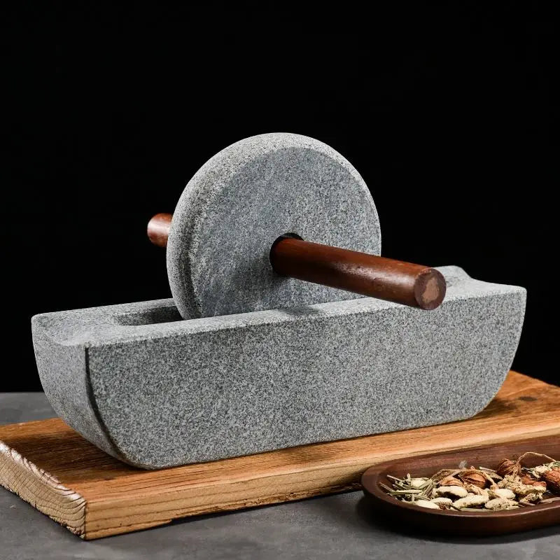 Traditional Chinese Style Mill Grinder Set