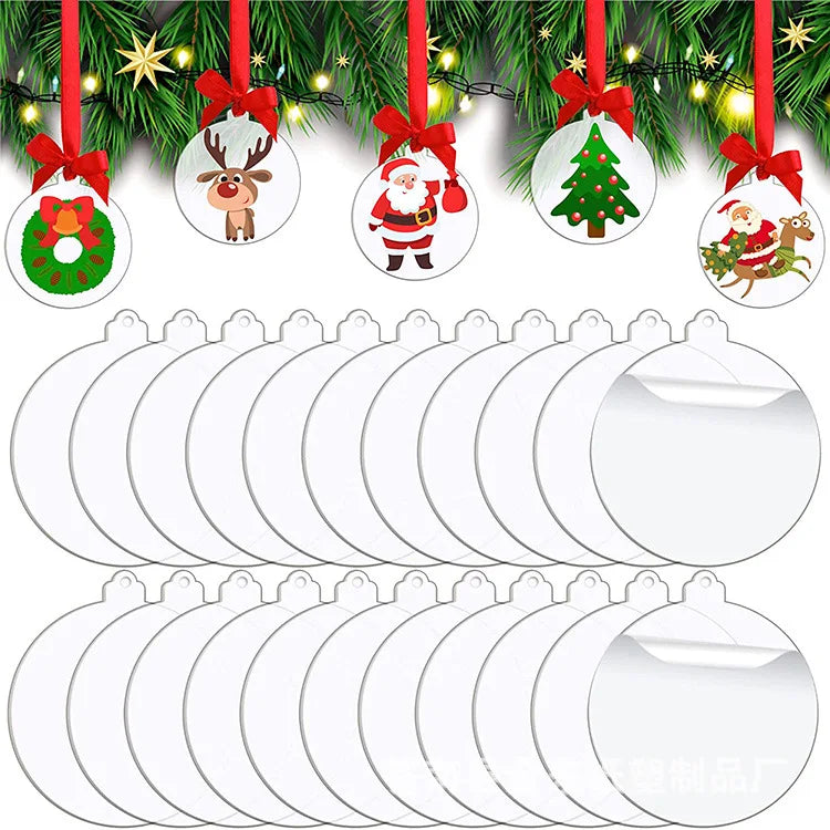 DIY Blank Acrylic Discs Christmas Tree Ornaments