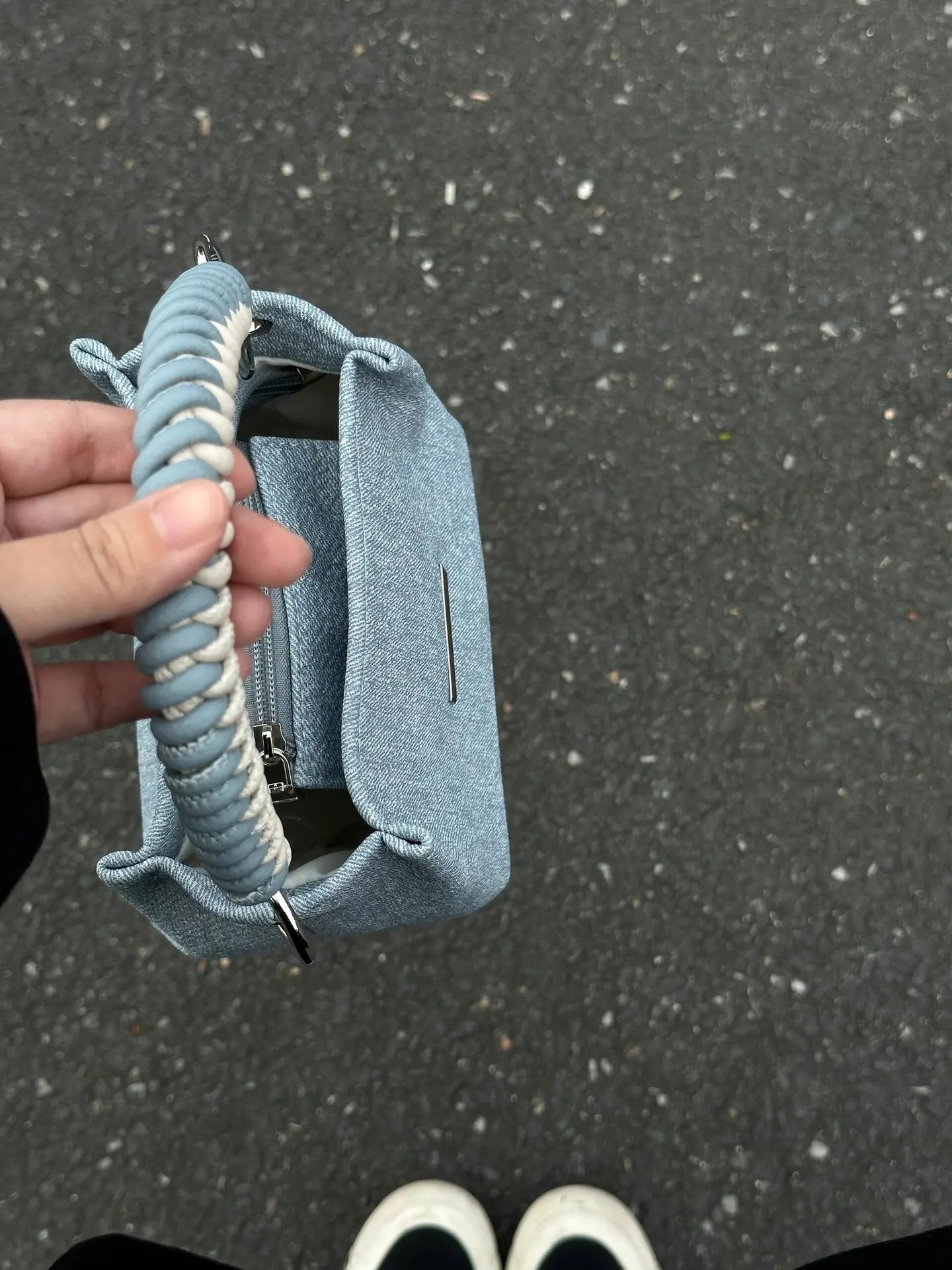 Women's Denim Chain Bucket Bag