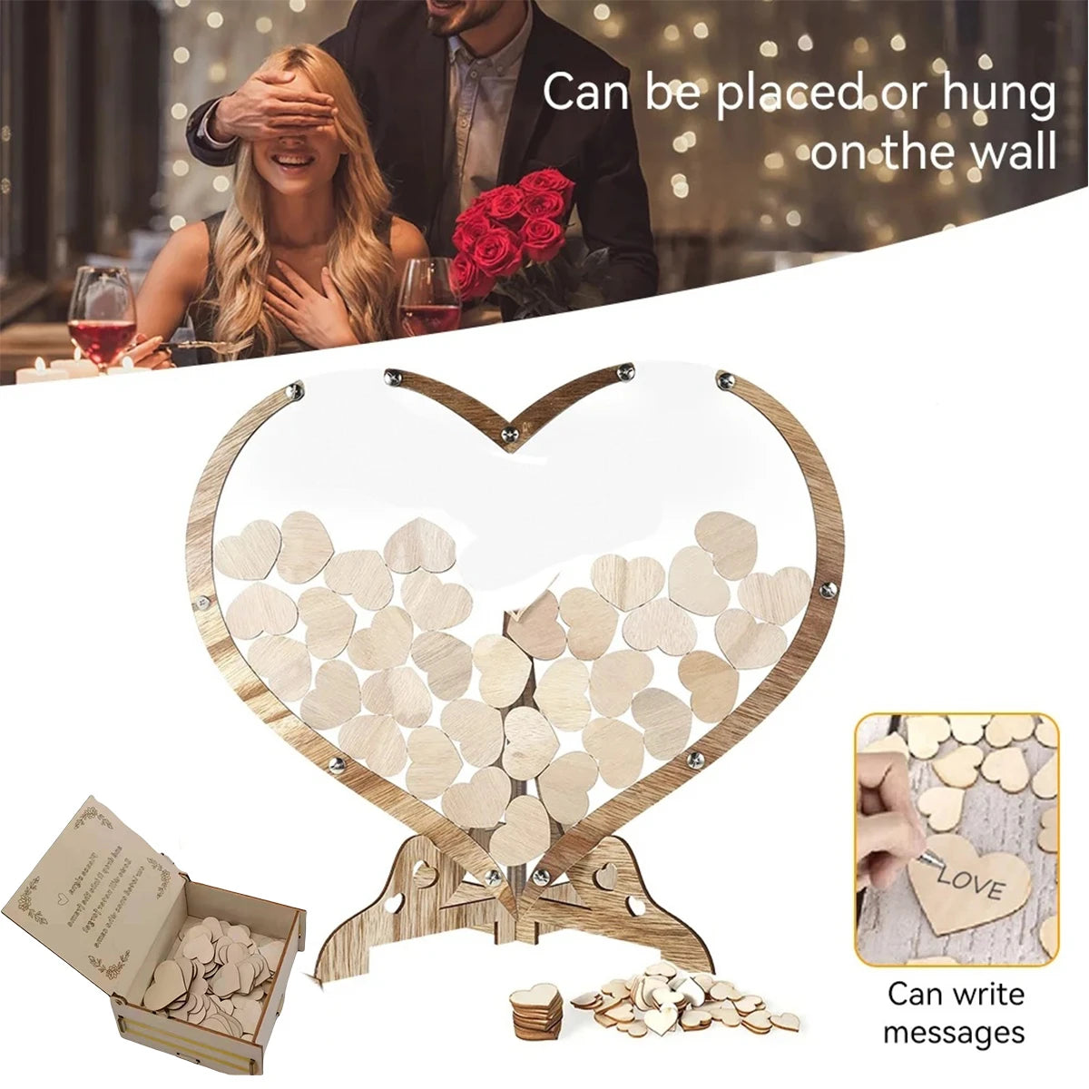 Personalized Wood Guest Book Alternative Wedding & Bridal Shower Table Decor