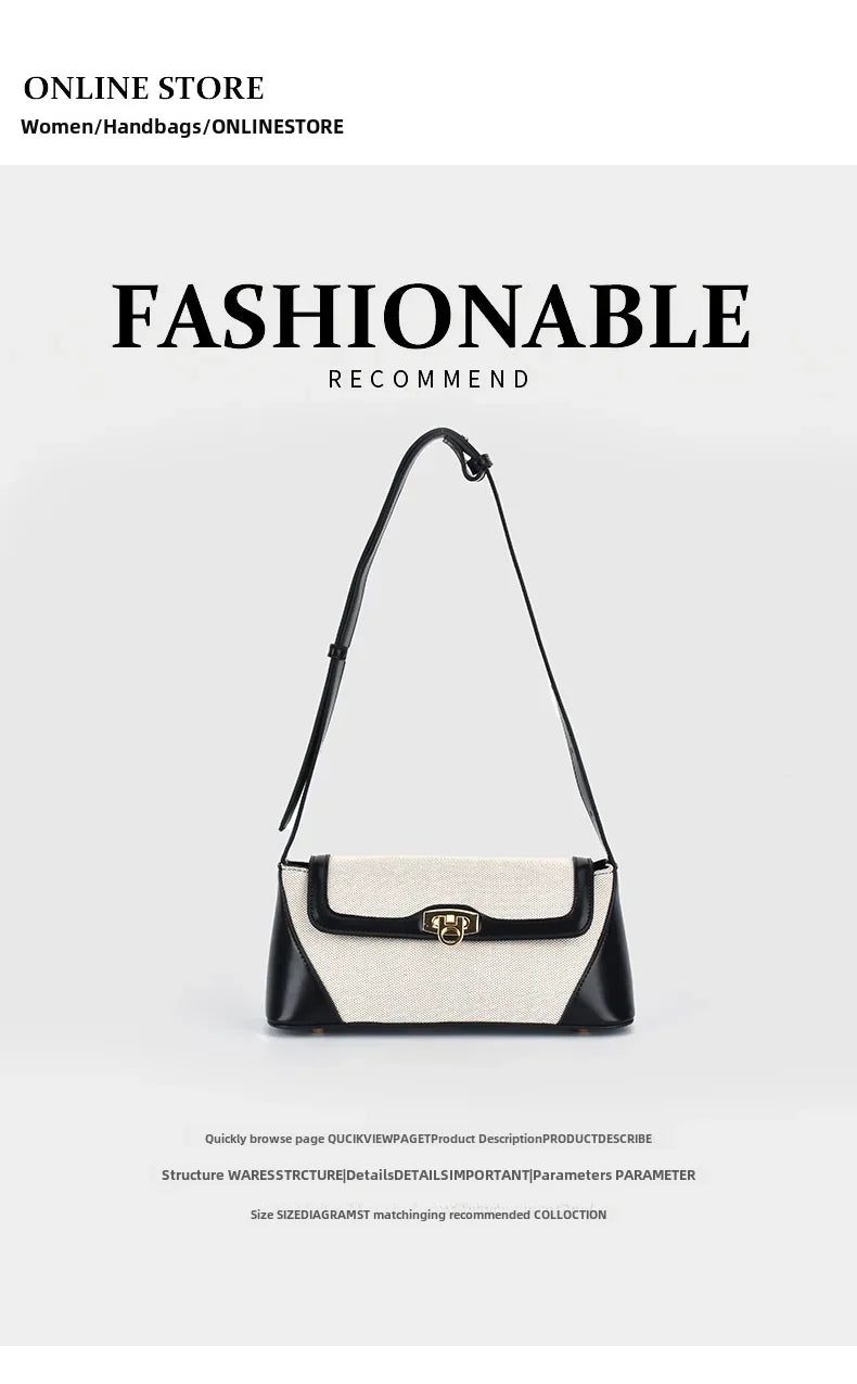 Nichedesign Color Block French Bread Shoulder Bag