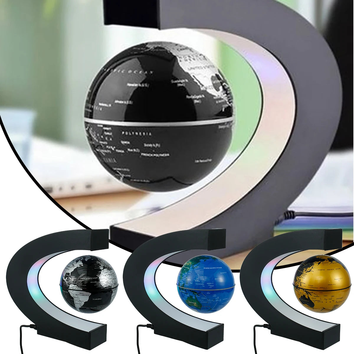 World Map Magnetic Levitation Globe