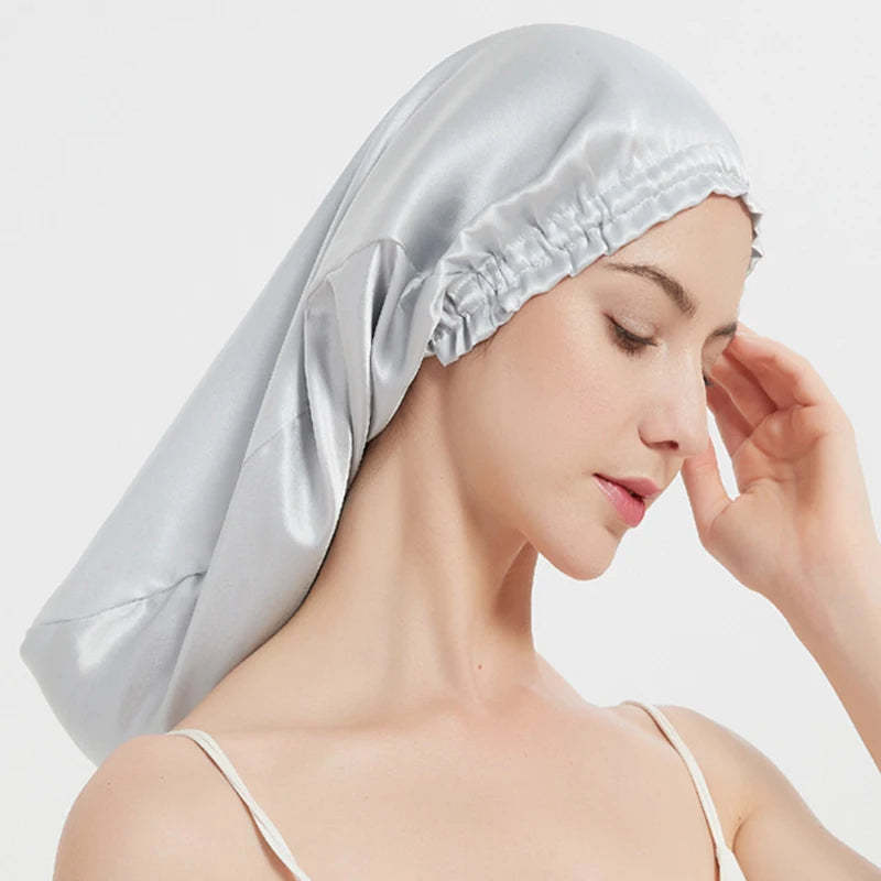 Silk Long Hair Wrap Bonnet  Night Sleeping Cap