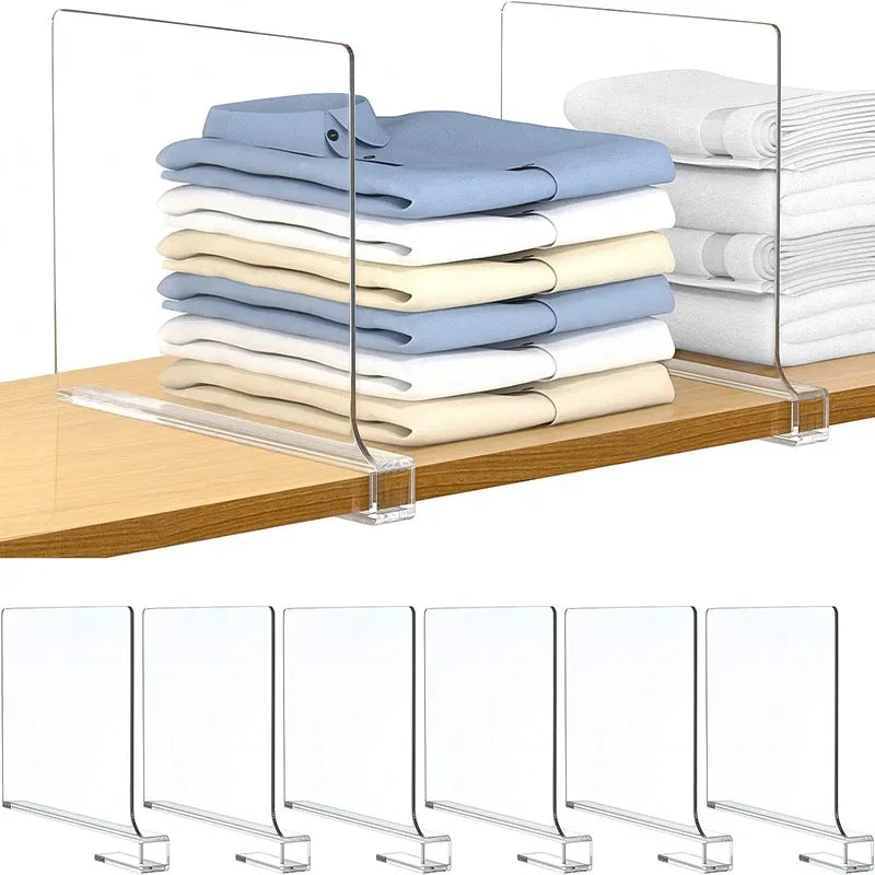 Transparent Closet Shelf Dividers Wardrobe Organizer