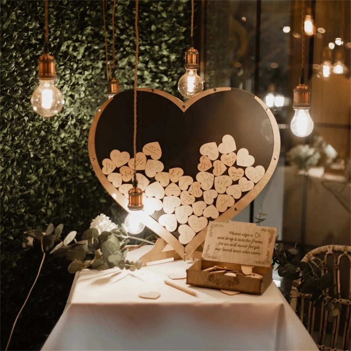 Personalized Wood Guest Book Alternative Wedding & Bridal Shower Table Decor