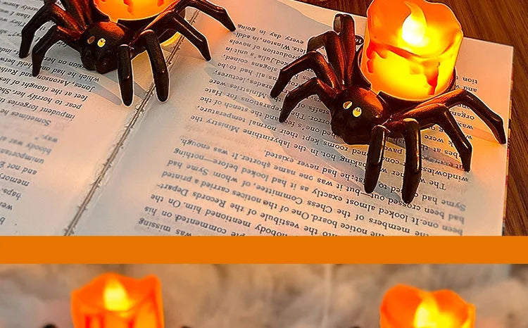 Halloween LED Glowing Spider Candle Lamp 🕷️🕯️