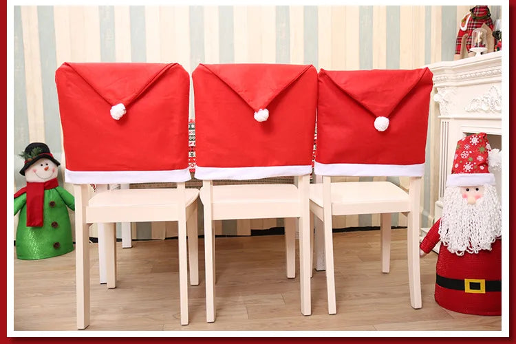 Santa Hat Chair Covers - Christmas Table & Home Decor