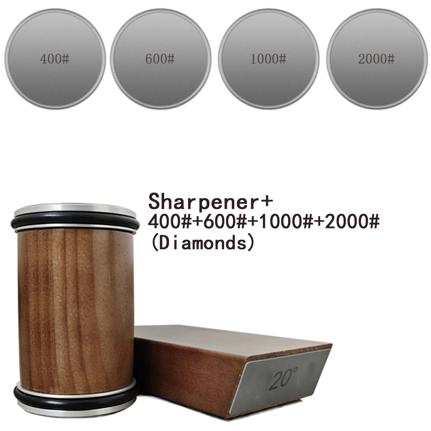 Rolling Knife Sharpener with Magnetic Holder & Diamond Sharpening Stone