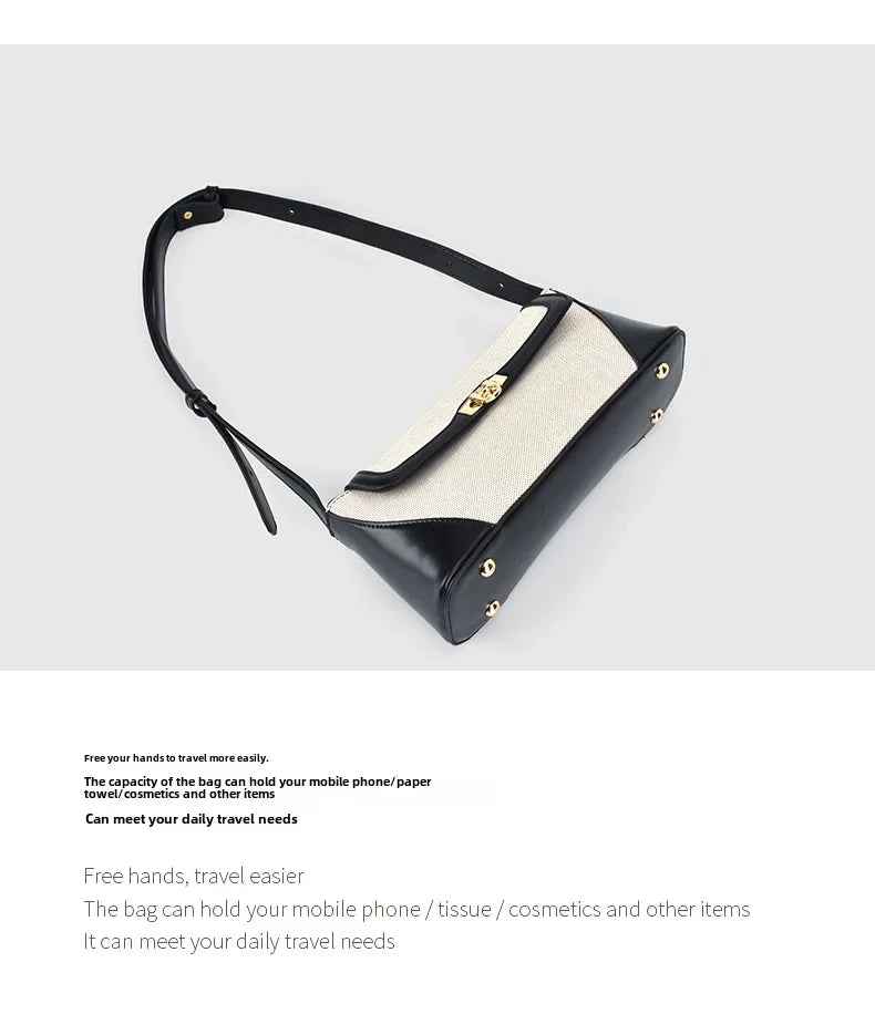 Nichedesign Color Block French Bread Shoulder Bag
