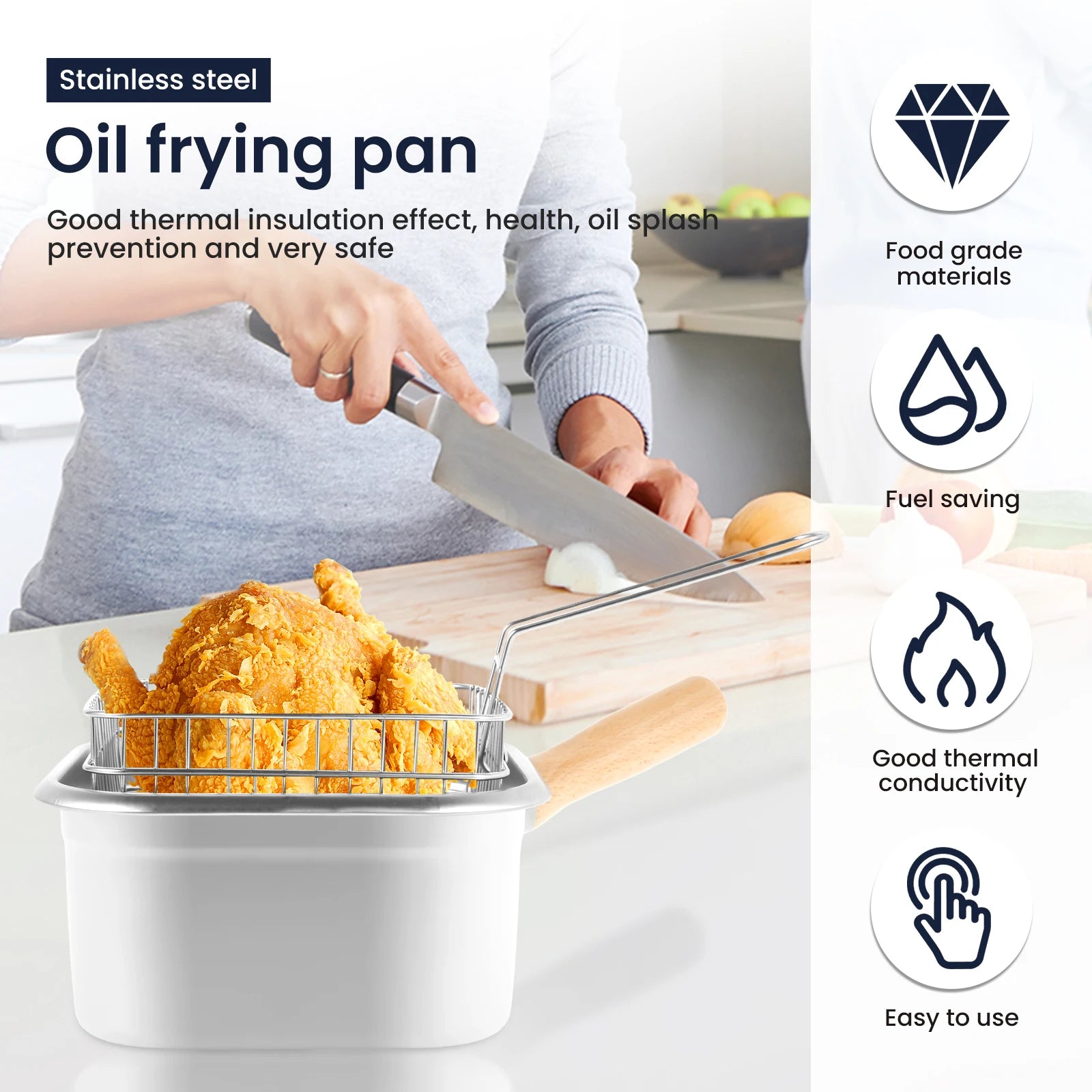 Stainless Steel Deep Fryer Pot Set