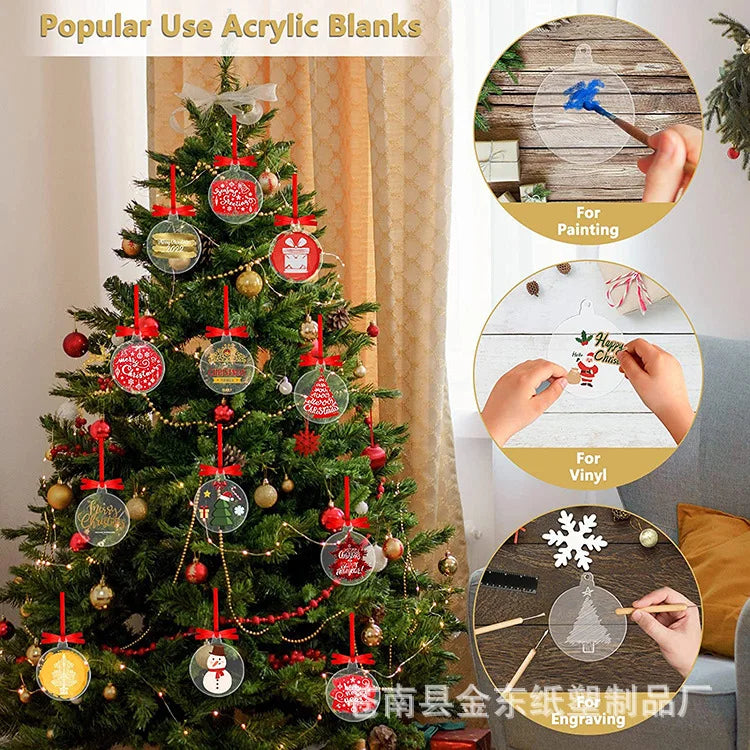 DIY Blank Acrylic Discs Christmas Tree Ornaments