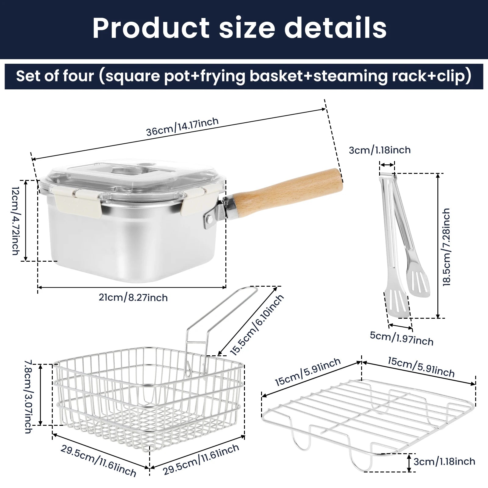 Stainless Steel Deep Fryer Pot Set