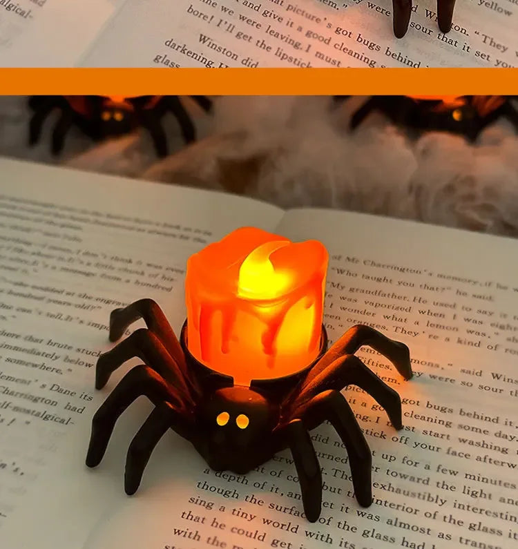 Halloween LED Glowing Spider Candle Lamp 🕷️🕯️