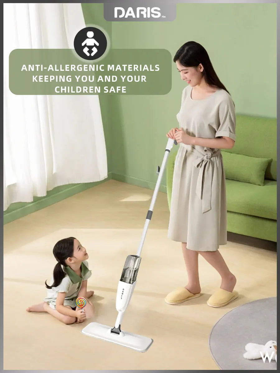 Spray Flat Mop 360° Rotating Floor Cleaner with Reusable Microfiber Pads