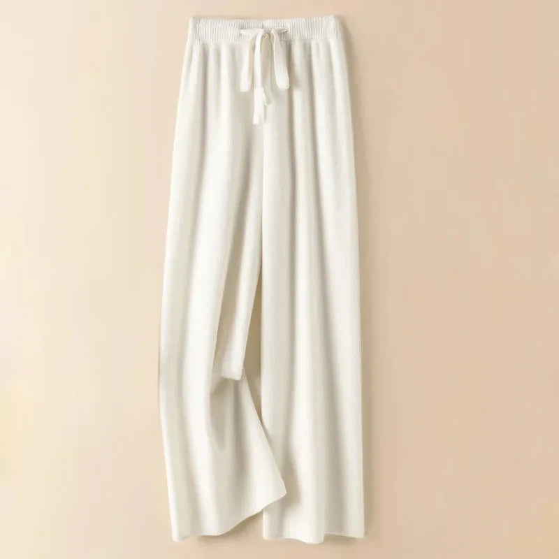 Women’s Thick Knitted High-Waist Straight Pants