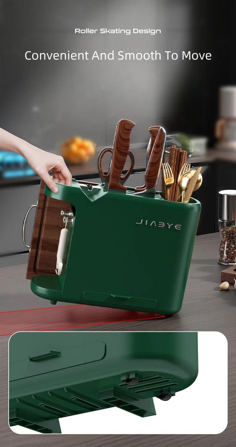 Multifunction Knife Holder Cutting Board Stand and Kitchen Utensil Organizer