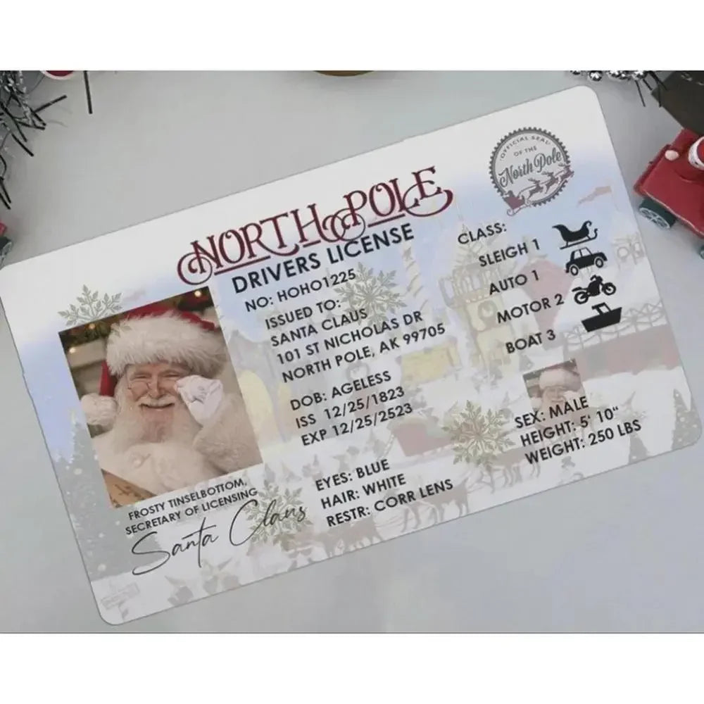 Santa Claus Flying License Christmas Card