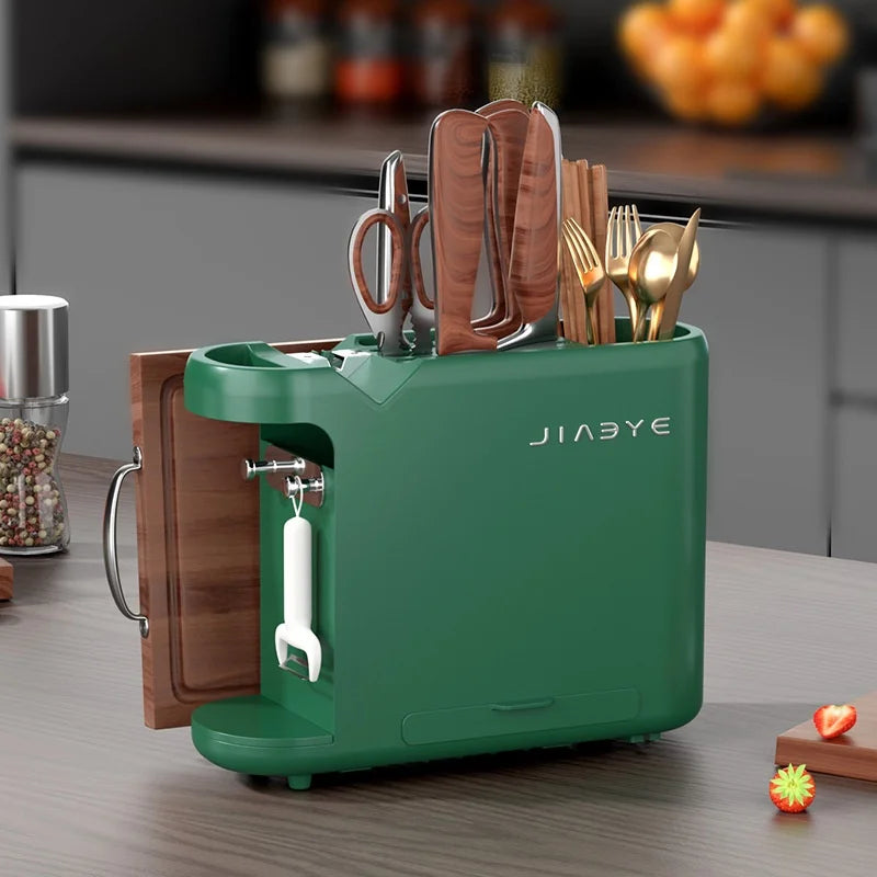 Multifunction Knife Holder Cutting Board Stand and Kitchen Utensil Organizer