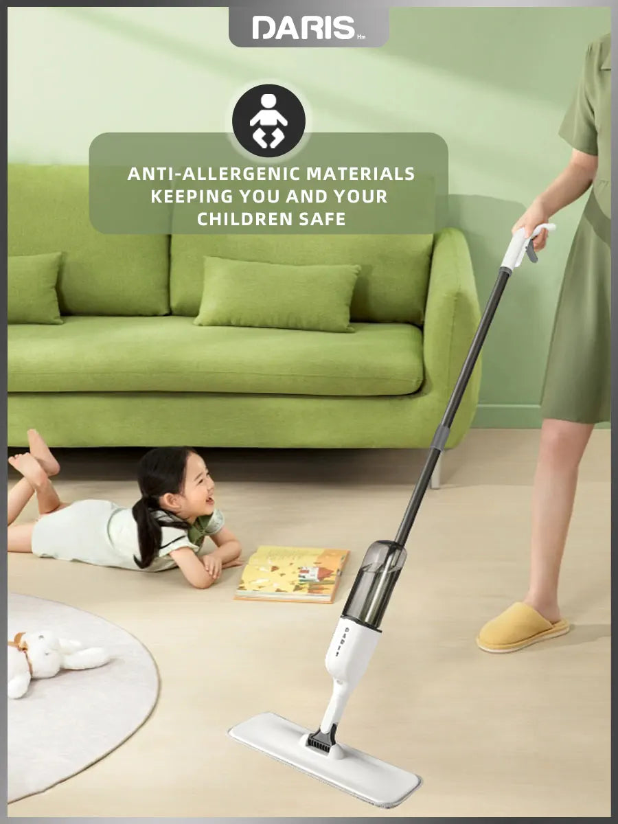 Spray Flat Mop 360° Rotating Floor Cleaner with Reusable Microfiber Pads