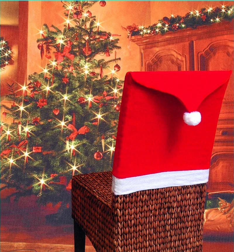 Santa Hat Chair Covers - Christmas Table & Home Decor