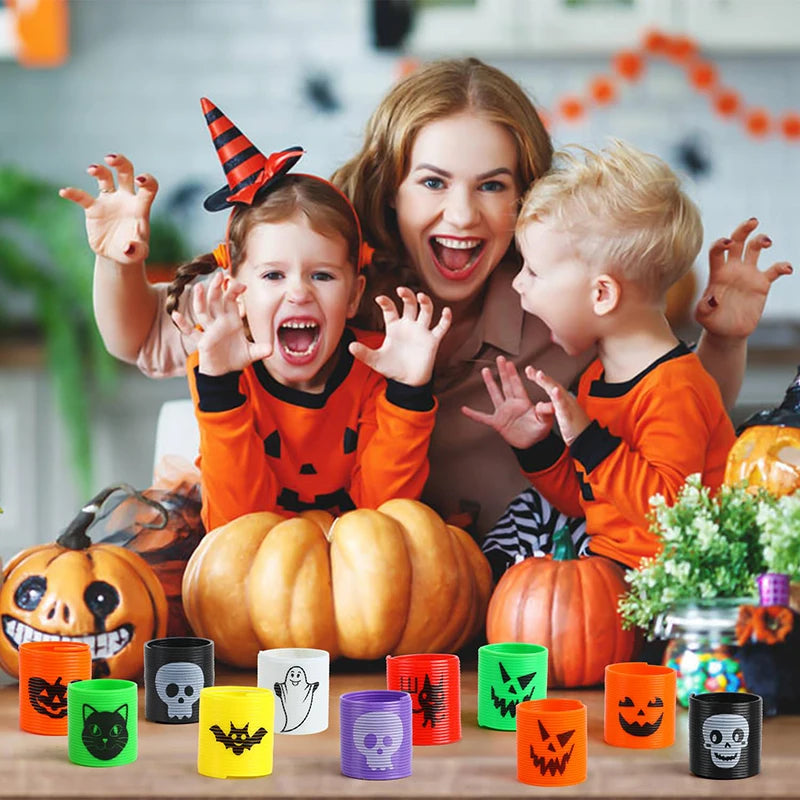 12pcs/bag Halloween Magic Springs Coil Toys Halloween Party Favors Child Trick or Treat Gifts Kids Goodie Bag Filler 2023