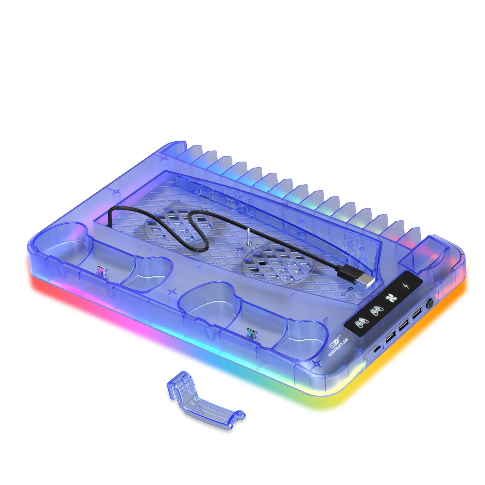P58 RGB Cooling Stand Slim Console & Gamepad Charging Dock