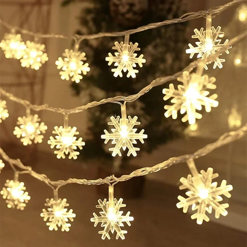 Sparkling Snowflake LED Lights – USB/Battery Powered