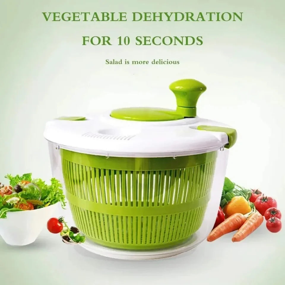 Salad Spinner Dryer Hand Crank Vegetable & Fruit Drain Basket