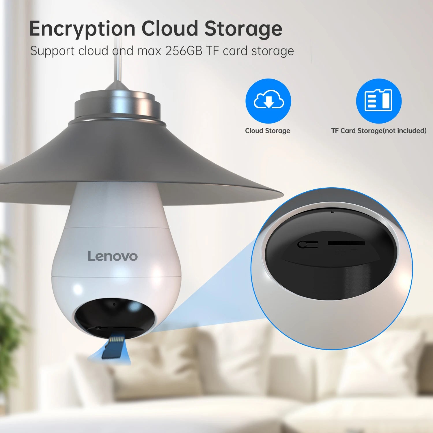 Lenovo WiFi E27 Bulb Surveillance Camera