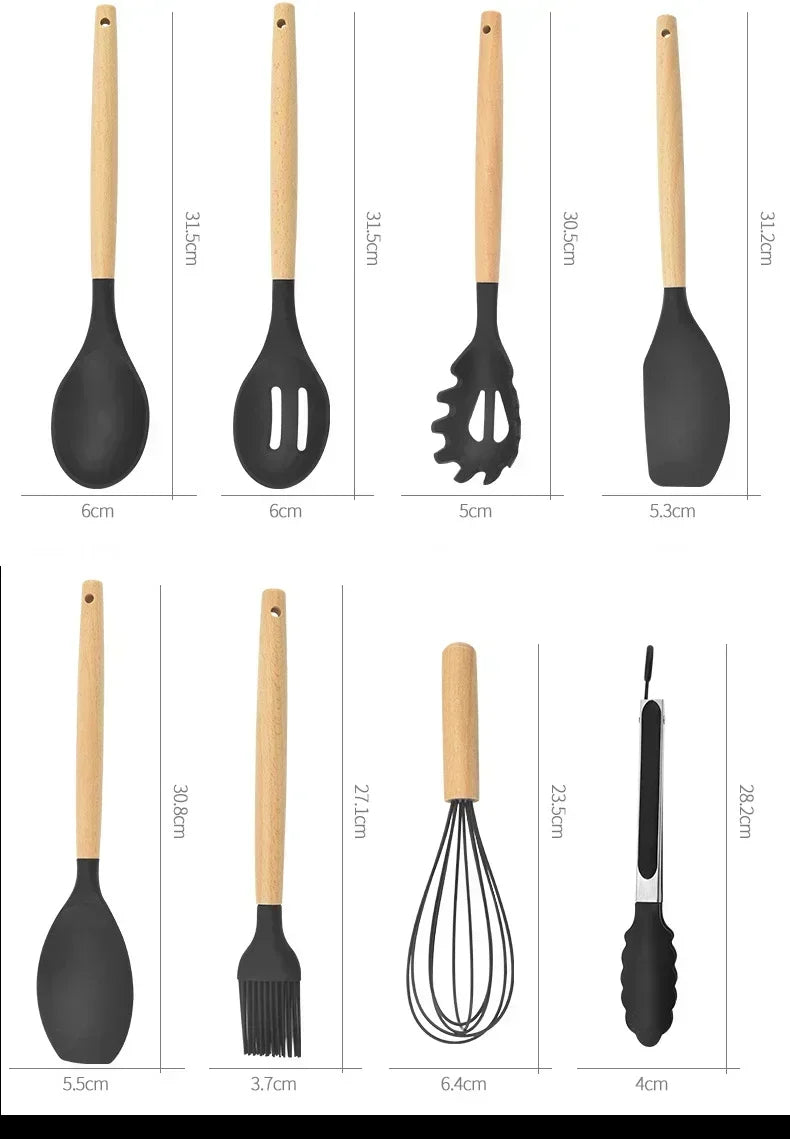 12PCS Food-Grade Silicone Kitchen Utensil Set