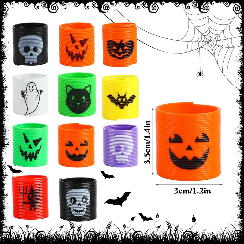 12pcs/bag Halloween Magic Springs Coil Toys Halloween Party Favors Child Trick or Treat Gifts Kids Goodie Bag Filler 2023