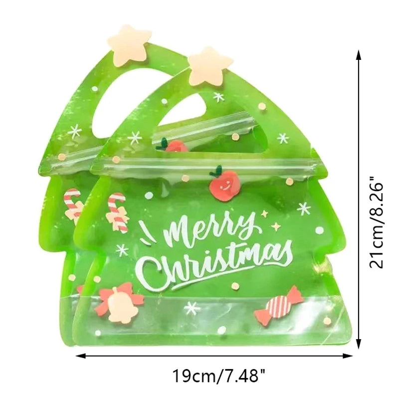 Christmas Santa & Tree Designs Zipper Gift Bags