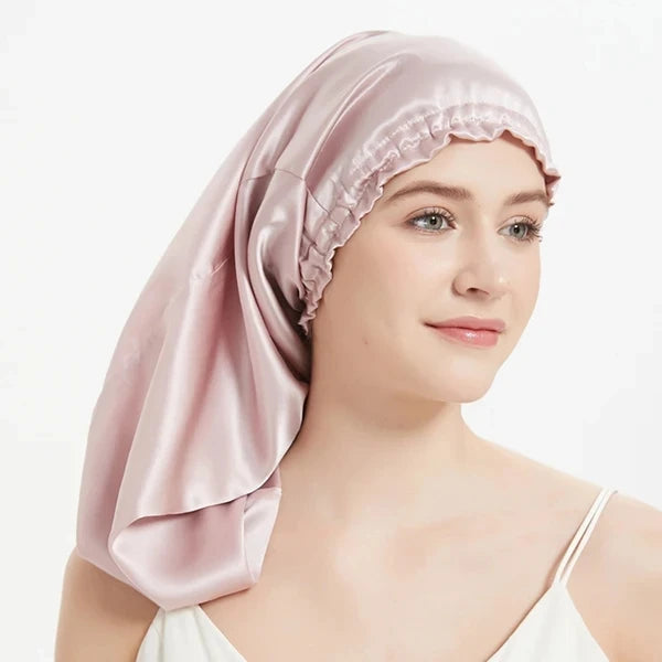 Silk Long Hair Wrap Bonnet  Night Sleeping Cap