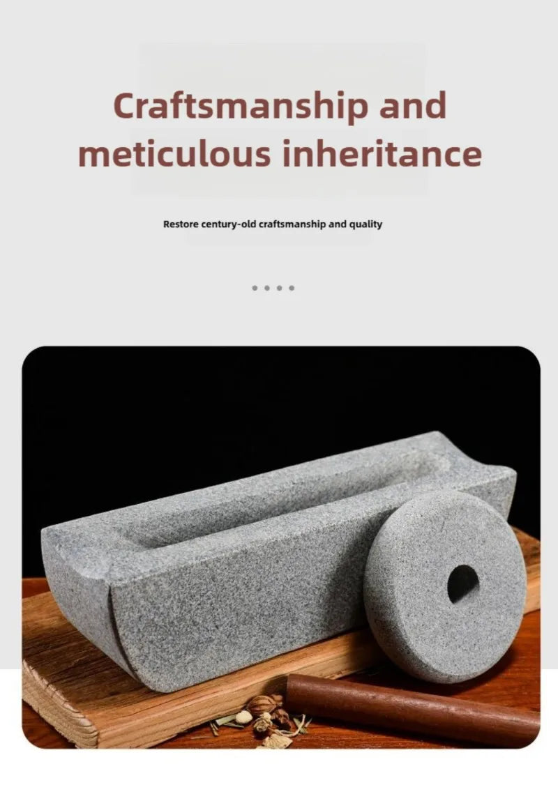 Traditional Chinese Style Mill Grinder Set
